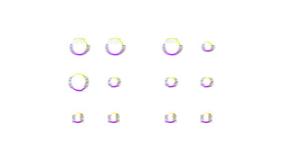 Icon braille is distorted. Glitch. Noise, chromatic aberration, geometric distortion