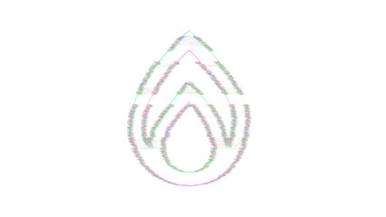 Icon burn is distorted. Glitch. Noise, chromatic aberration, geometric distortion