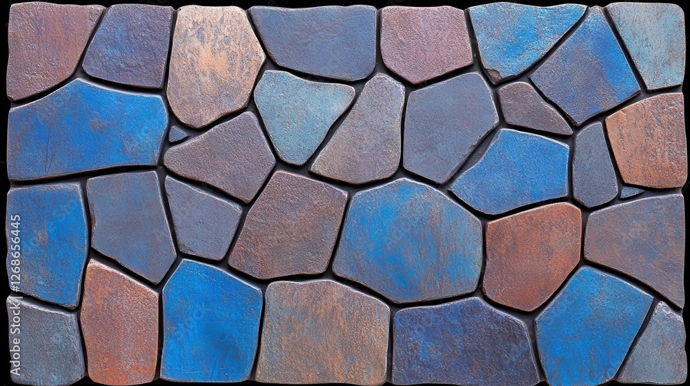 Poster abstract background of multicolored stones. irregular shapes and sizes of blue, brown, and purple st