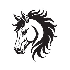 Stylized Horse Head Silhouette Vector Art Design