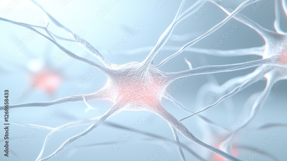 Poster close-up of neural network connections showcasing intricate webs of neurons transmitting signals.