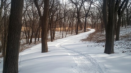 Winter Wonderland SnowCovered Path Through a Wooded Area
