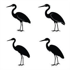 Stylized Egret Silhouette Vector Sharp & Professional Design.