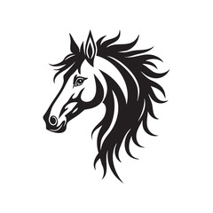 Stylized Horse Head Silhouette Vector Art Design