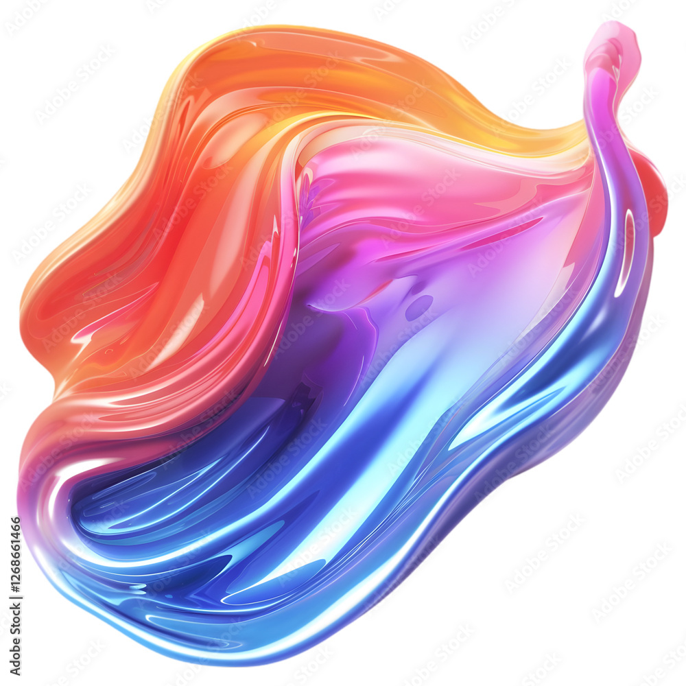 Poster vibrant abstract wave of colorful fluid paint swirling gracefully, creating a dynamic visual effect