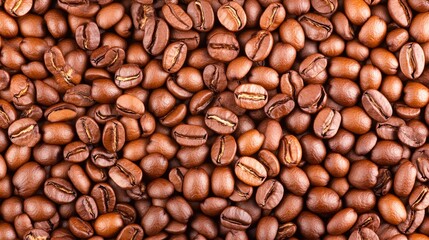 Obraz premium Rich assortment of roasted coffee beans, perfect for use in cafÃ© menus, coffee-related articles, or packaging designs to evoke warmth and flavor, Ideal for websites or blogs about coffee culture,