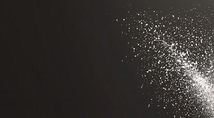 Abstract White Particles Exploding on Black Background Digital Art Graphic Design Element