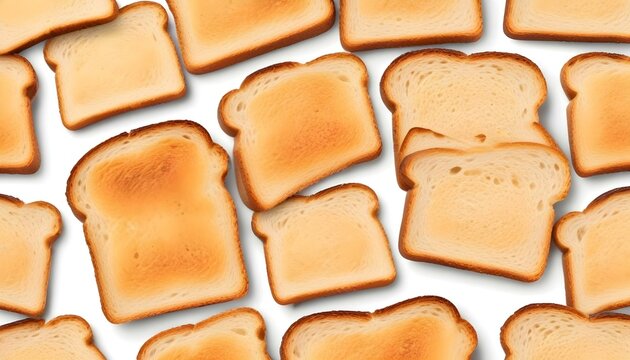 slices toast bread isolated on white background