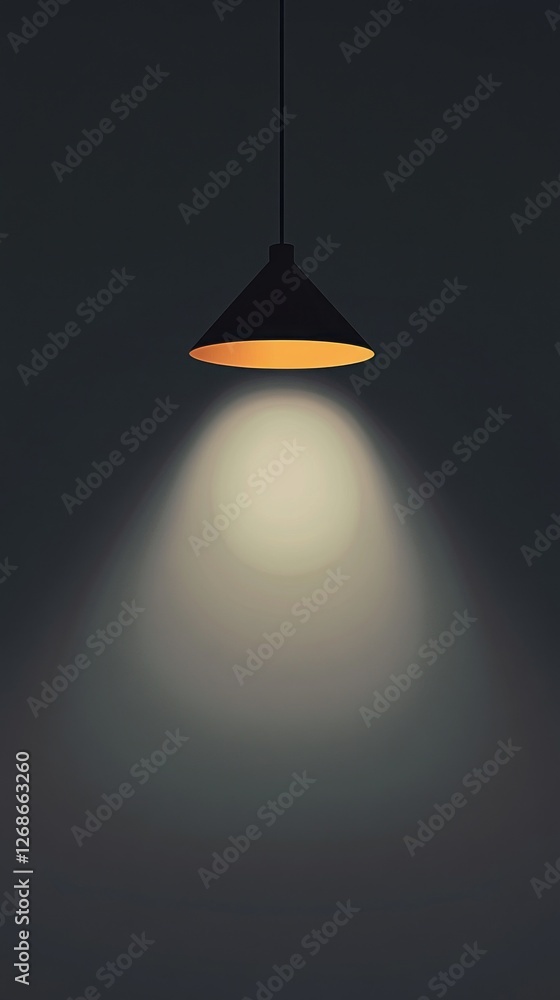 Poster a whimsical hanging light fixture casts a soft glow, illuminating the surrounding dim walls with a w