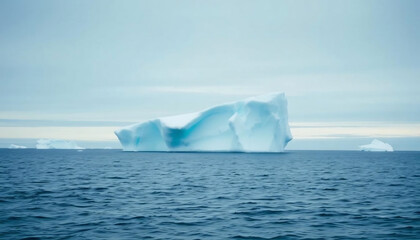 Iceberg Floating in a Serene Arctic Ocean