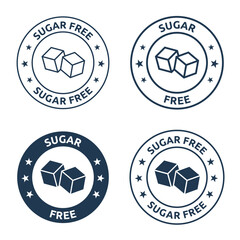 sugar free icon set, No sugar added label