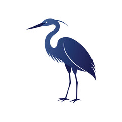 Minimalist Egret Silhouette Vector Icon for Elegant Designs.