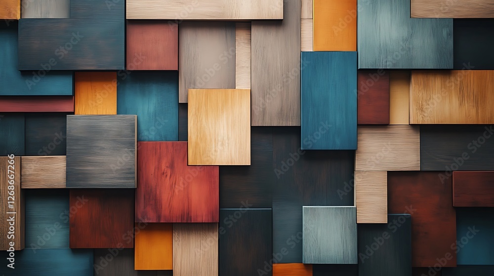 Poster abstract colorful wooden blocks background texture