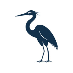 High-Quality Egret Bird Silhouette Vector Perfect for Logos.