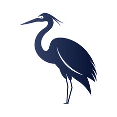 Minimalist Egret Silhouette Vector Icon for Elegant Designs.
