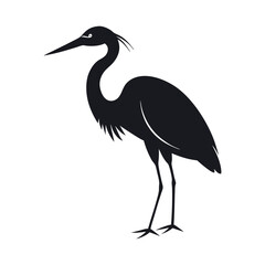 Minimalist Egret Silhouette Vector Icon for Elegant Designs.