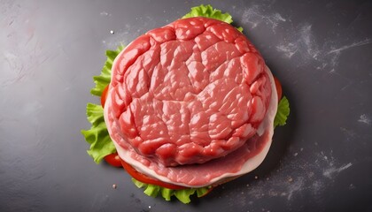 fresh raw burger meat isolated on white background