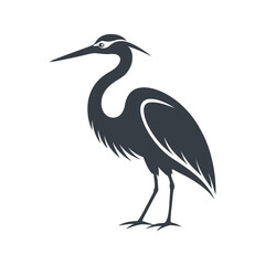 Minimalist Egret Silhouette Vector Icon for Elegant Designs.