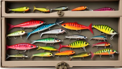 Fishing lure box isolated on white