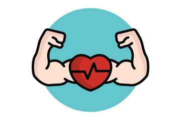 Obraz premium Stamina icon. colored outline style. icon related to gym and fitness