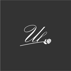 Initial UL art illustration flower design creative