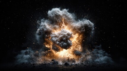 Explosion in Dark Night