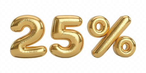 Abstract 3d balloon number with percent sign for sale concept. 3d render illustration set of yellow plastic glossy discount typography. Cartoon bubble element percentage off for special offer promotio