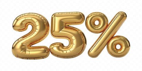 Abstract 3d balloon number with percent sign for sale concept. 3d render illustration set of yellow plastic glossy discount typography. Cartoon bubble element percentage off for special offer promotio