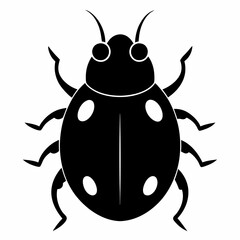 Minimalist Sea Ladybug Silhouette Vector