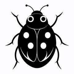 Minimalist Sea Ladybug Silhouette Vector