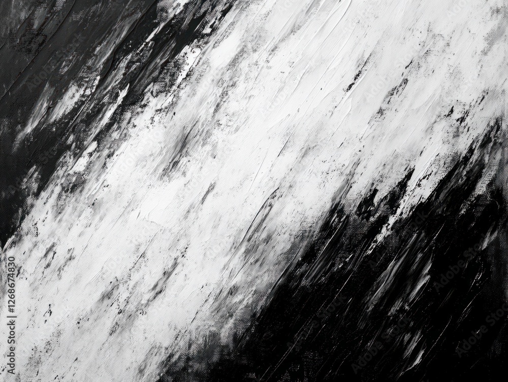 Aufkleber abstract black and white texture with dynamic brush strokes and contrasting elements for modern arti