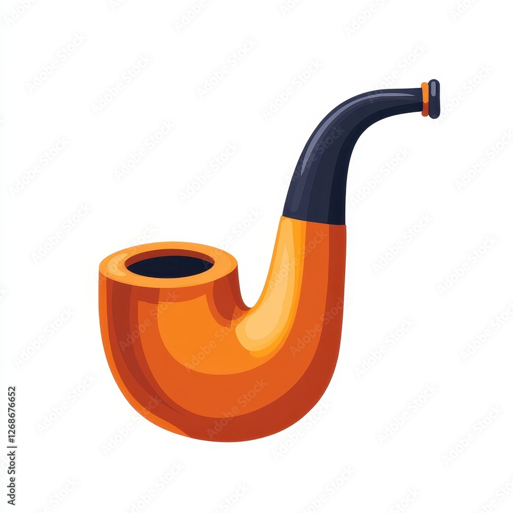 Aufkleber flat design vector graphic of a pipe with a pipe icon isolated on a white background
