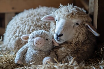 Naklejka premium sheep on a farm