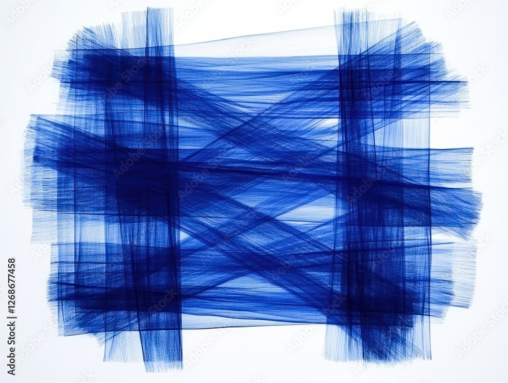 Aufkleber abstract blue lines create a dynamic texture on a white background for artistic or design purposes, 