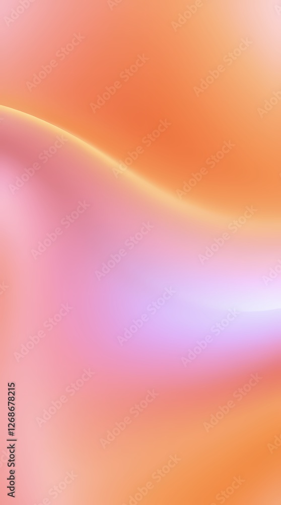 Poster soft pastel waves create a calming abstract background in warm colors of peach and lavender. generat