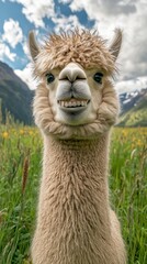 Obraz premium A beautiful longhaired person with flowing hair showing a joyful expression and radiating happiness outdoors