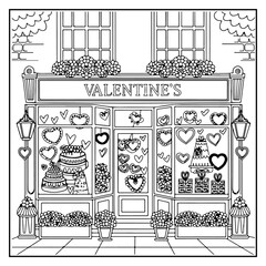 Fototapeta premium Little Store Bold & Easy Coloring Book For Kids and Adults