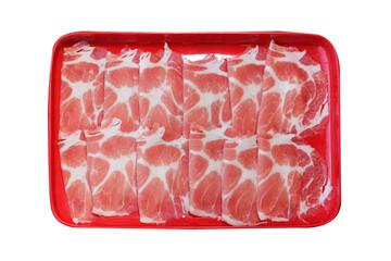 pork slice isolated on white background