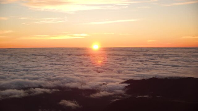Spectacular sunrise from Juncal near Arieiro in Madeira, Portugal. High quality 4k footage