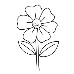Flower line art perfect for coloring books, stationery design, and creative projects, featuring a simple and elegant floral design