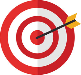 Target with arrow icon. Goal symbol collection. Simple target with dart icon. vector illustration