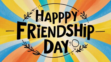 Bold typography over a colorful background for Friendship Day Acknowledging Friendship Day.