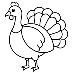 Minimalist Turkey Line Art Vector