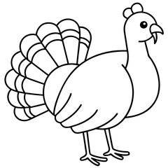 Minimalist Turkey Line Art Vector