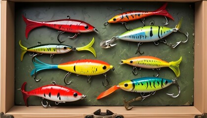 Fototapeta premium Fishing lure box isolated on white