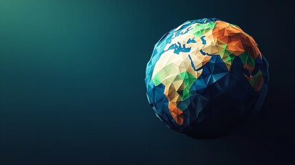 Fototapeta premium 3D Rendering Low Poly Earth Globe Illustration