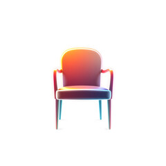 Fototapeta premium Chair holographic 3D icon. neon symbol vector illustration isolated on white background. Generative AI