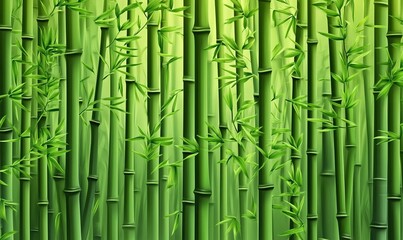 Obraz premium A vibrant green bamboo background with detailed textures, perfect for creating an elegant and exotic Asian-inspired setting for product photography. The bamboo stalks form the bamboo forest background