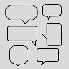 Set of Dialog box vector design. Simple dialogue box set.  Comics speech bubble clip art. Dialog bubble Border material element.