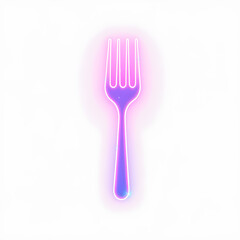 Fork holographic 3D icon. neon symbol vector illustration isolated on white background. Generative AI